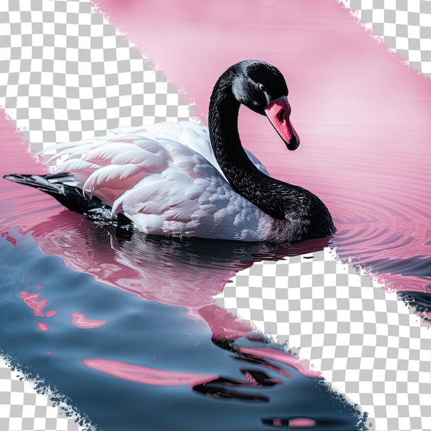 black swan photographed transparent background