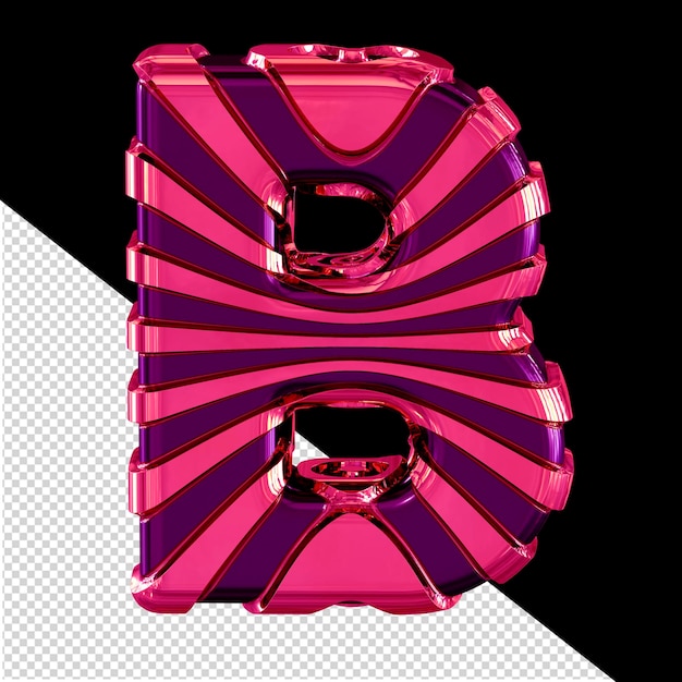 PSD black symbol with pink 3d straps letter b