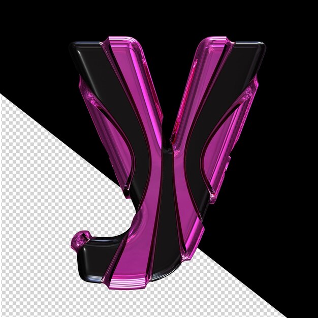 Black symbol with purple vertical straps letter y