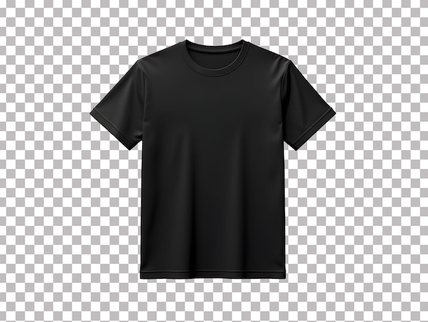 PSD black t shirt isolated on transparent background psd template