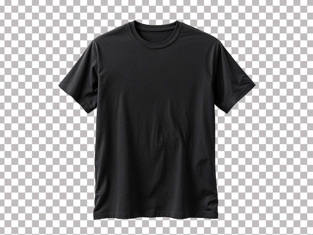 PSD black t shirt isolated on transparent background psd template