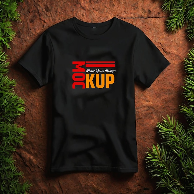 Black T shirt Mock up in PSD