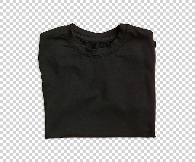 Black t shirt on transparent background