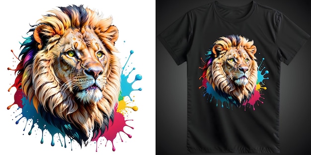 a black t - shirt with a lion on the front and the words lion on the front