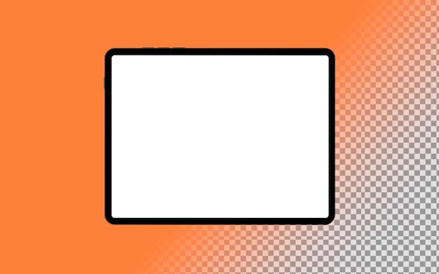 PSD black tablet isolated on transparent background