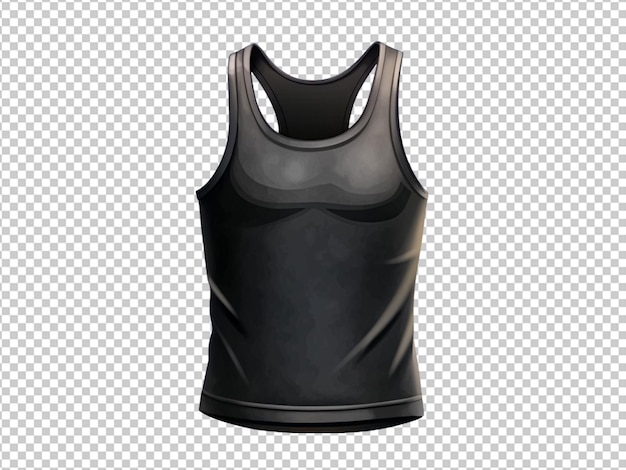 black tank top isolated on transparent background