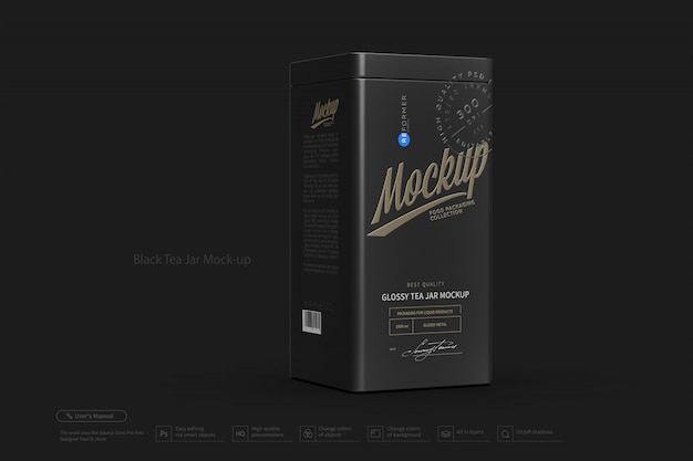 Black Tea Jar Mock-up