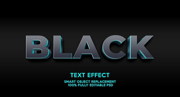 Black text effect template