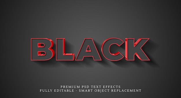 Black text style effect premium text effects