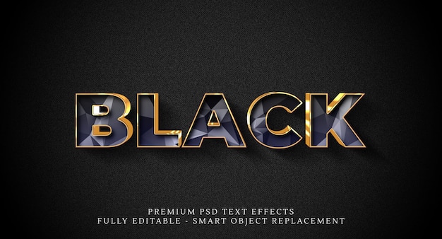 Black text style effect