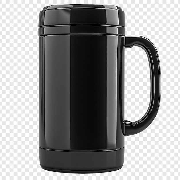 PSD black thermal mug with lid