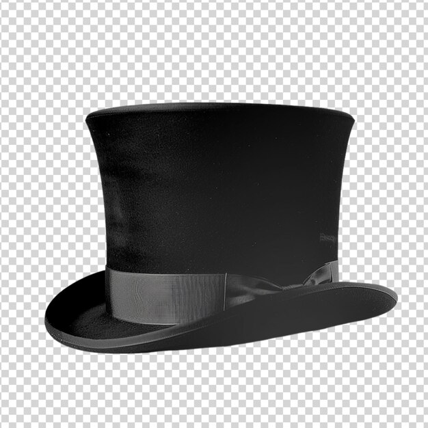 PSD black top hat isolated on transparent background