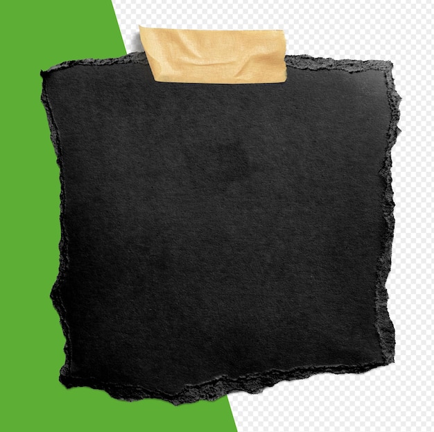 black torn paper isolated on a transparent background