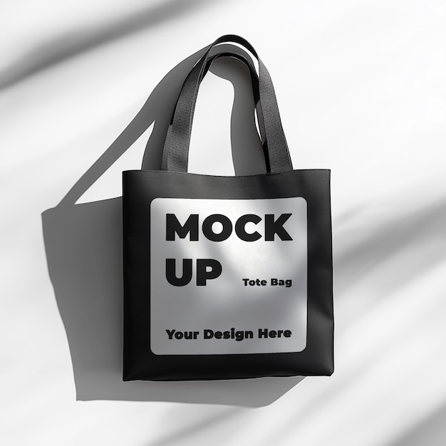 Black Tote Bag Mockup