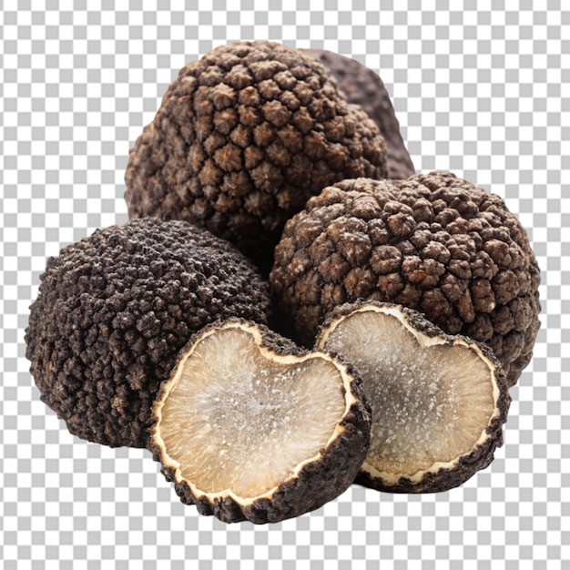 PSD black truffles with slices transparent background