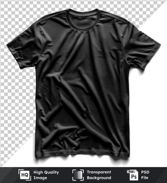 PSD black tshirt isolated on a transparent background psd