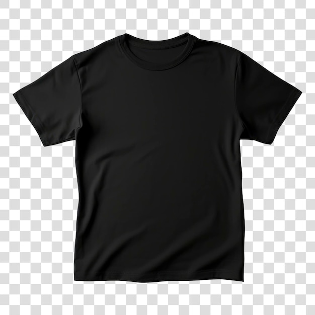 Black tshirt isolated transparent background