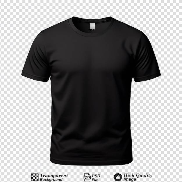 black tshirt mockup isolated on transparent background