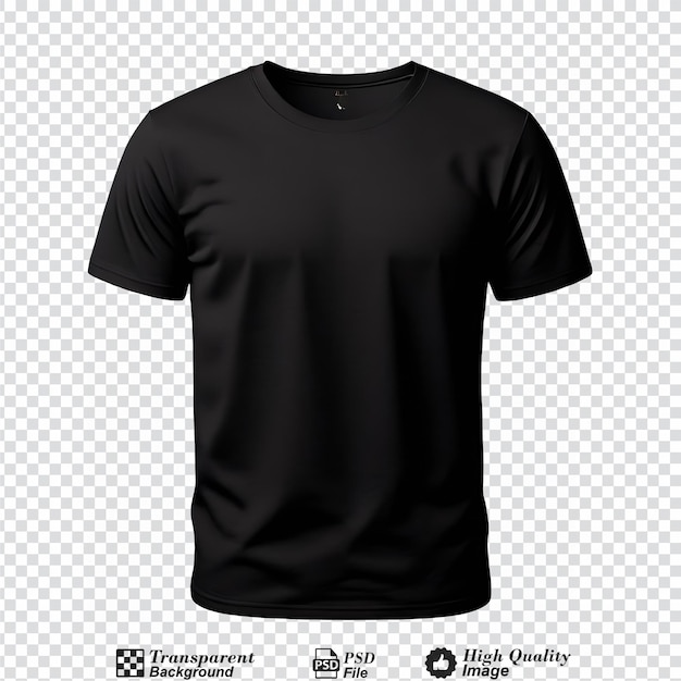 black tshirt mockup isolated on transparent background