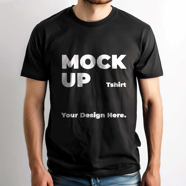 Black Tshirt Mockup Realistic