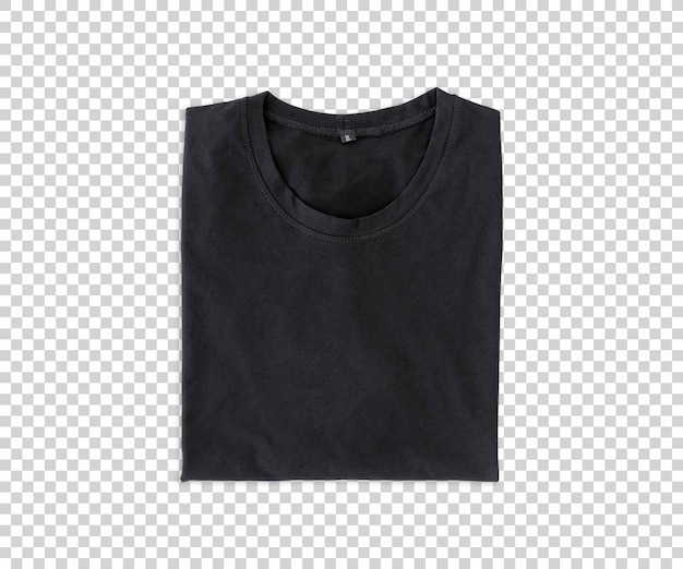 Black tshirt on transparent background