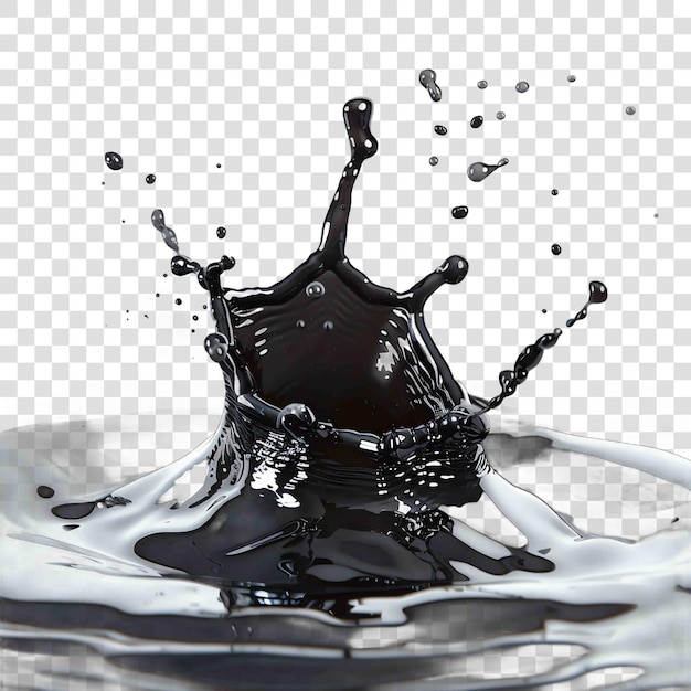 PSD black water splashes realisticon transparent background