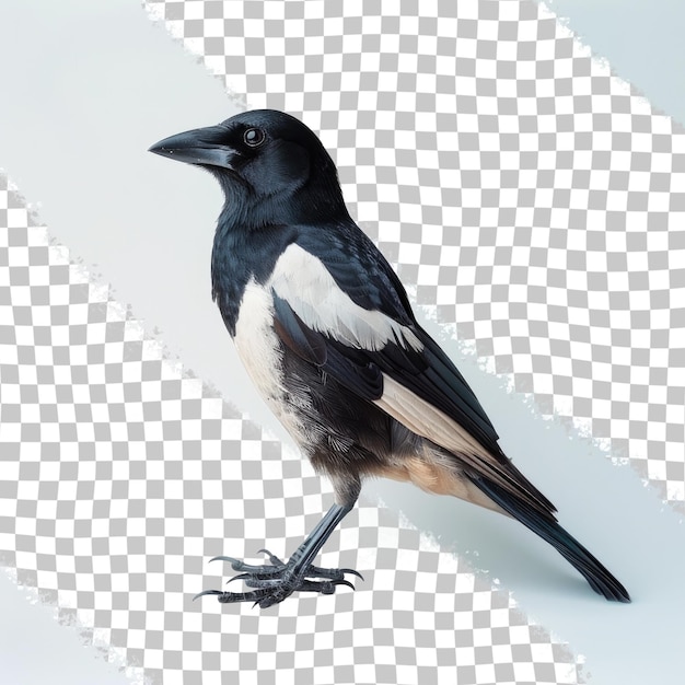 a black and white bird with a white background with a black beak