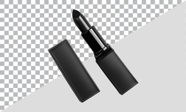 a black and white box of lipstick on a transparent background