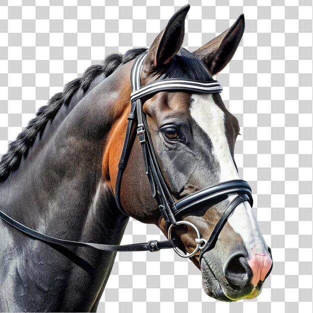 PSD black and white bridle isolated on transparent background