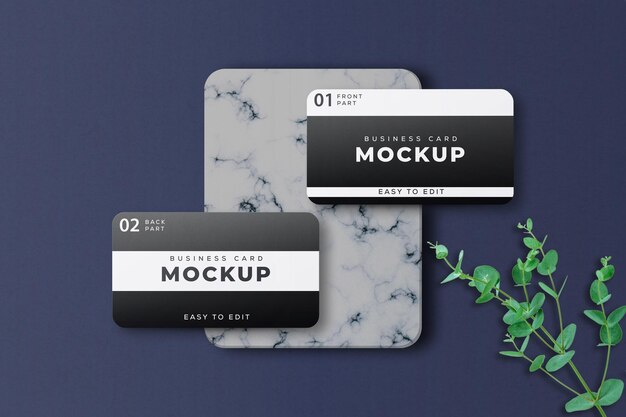 Black and white business card mockup design  