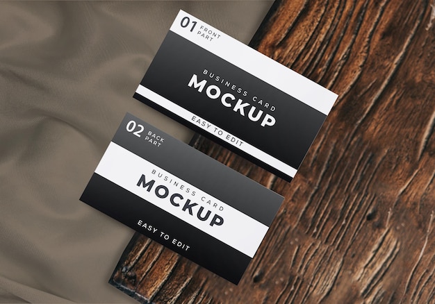 Black and white business card mockup design  