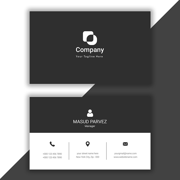 PSD black and white business card