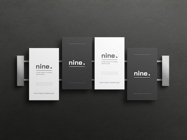 Black and white business cards mockup