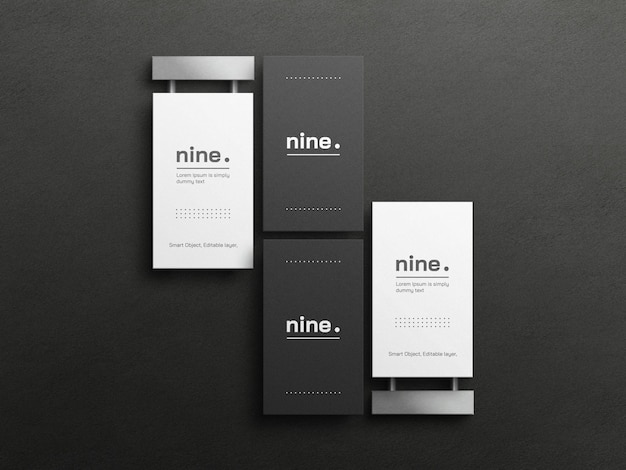 Black and white business cards mockup