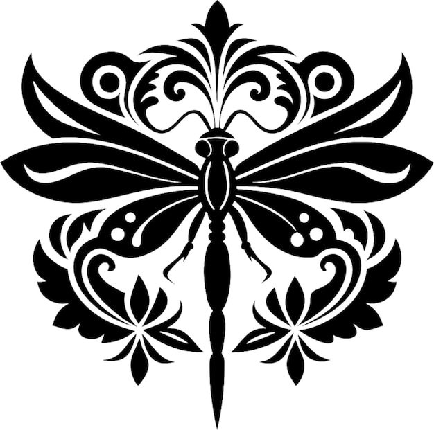 PSD a black and white butterfly with a design that says quot butterfly quot