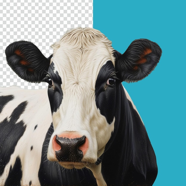 Black and White Cow isolated on transparent background psd