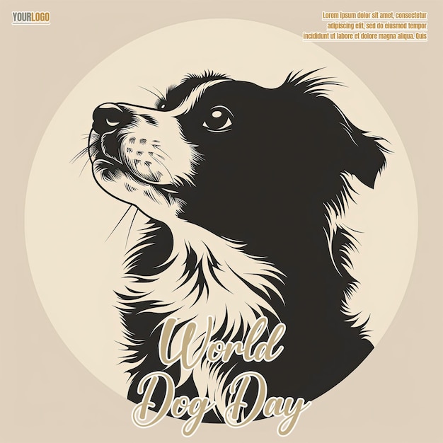 PSD a black and white dog with the words quot day quot on the cover