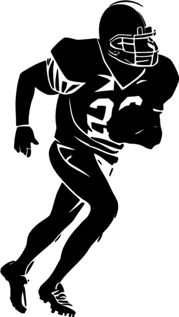 a black and white drawing of a football player with the number 21 on it