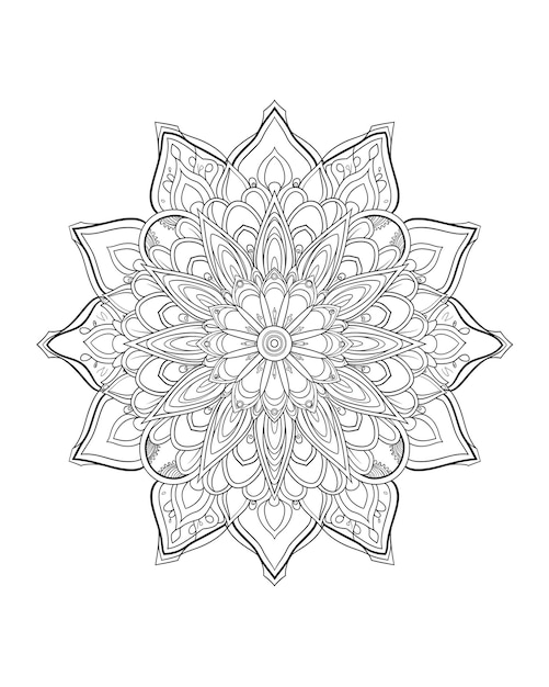 PSD a black and white drawing of a mandala