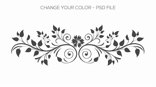 Black and white floral damask pattern background vector with long shadow seamless pattern design