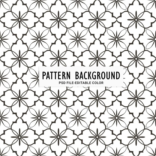 PSD black and white floral geometric pattern