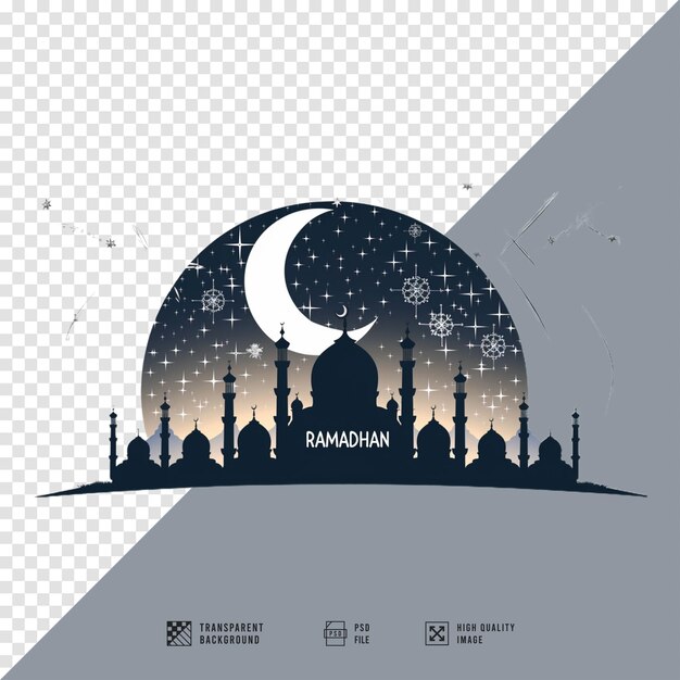 PSD black and white idul fitri vector image without background hd quality