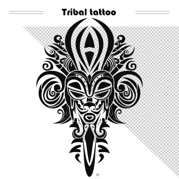 A black and white illustration of a tribal tattoo with the word tribe on it.