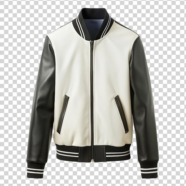 Black and white jacket isolated on transparent background