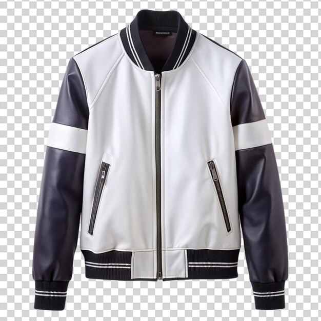 Black and white jacket isolated on transparent background