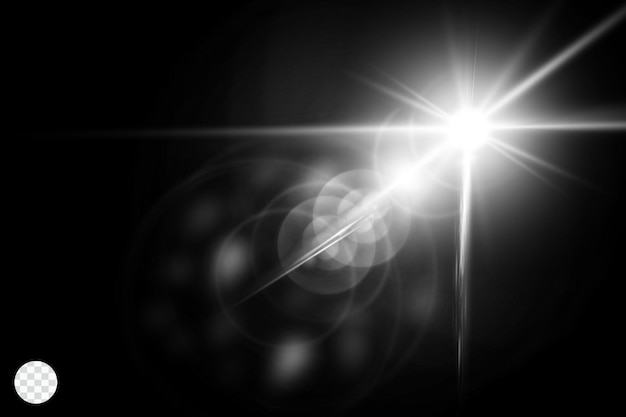 Black and white lens flares light sunburst effects