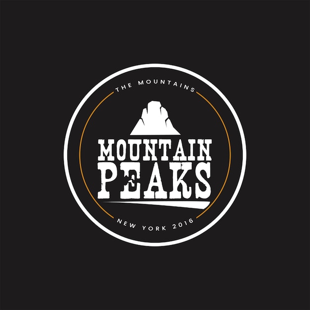 a black and white logo for mountain peaks peak peak