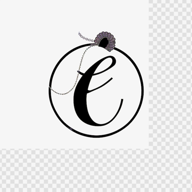 PSD a black and white logo with the letter e on it