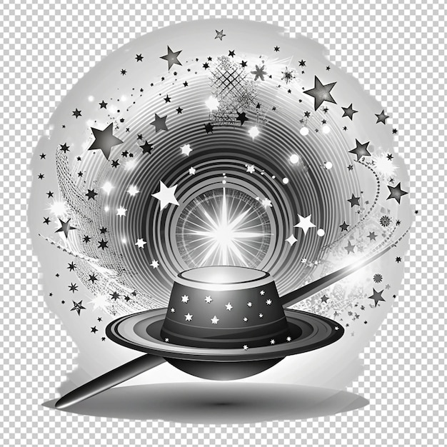 PSD black and white magic on transparent background