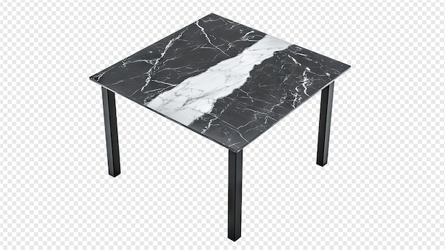 a black and white marble table with a black and white marble top